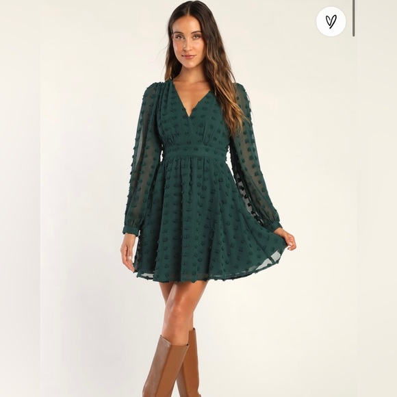 Emerald long sleeve dress - Picture 4 of 4